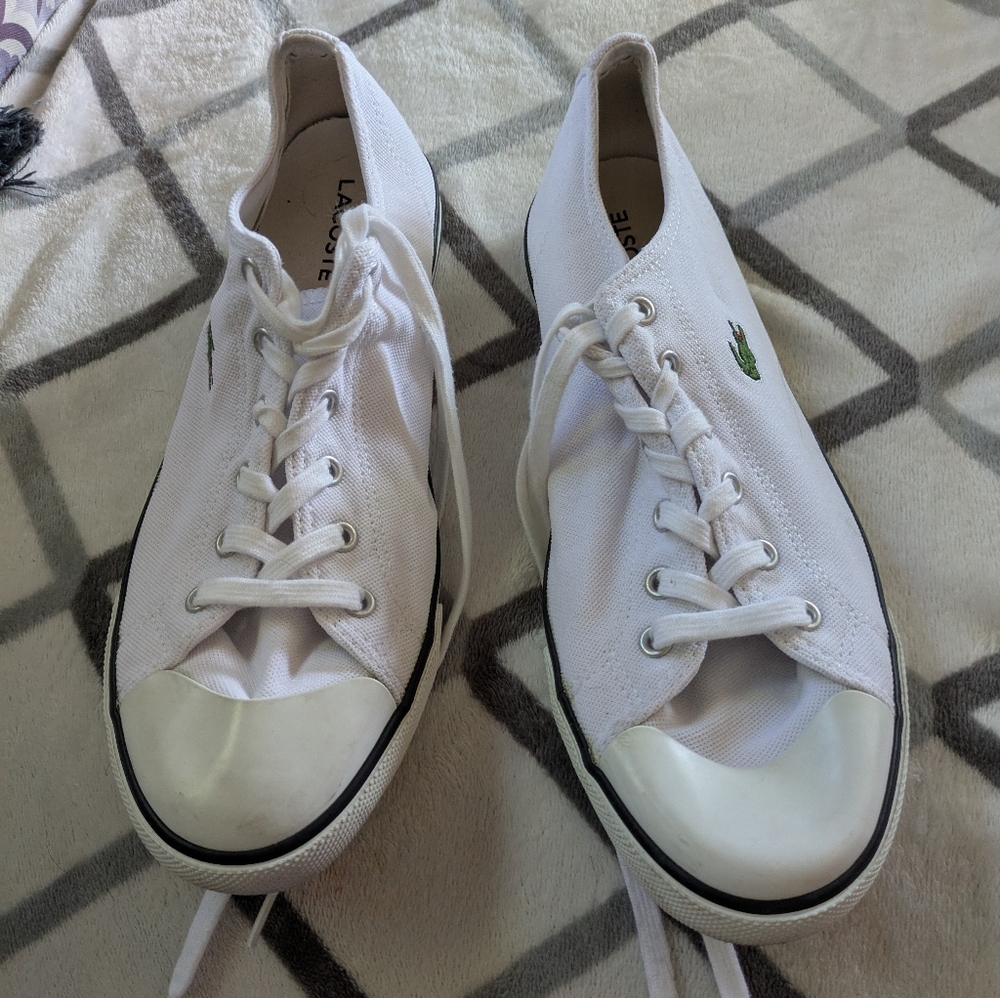 Lacoste White Canvas Sneakers